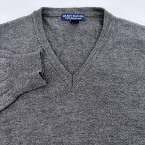Grant Thomas Women Gray Wool Crew Neck Pullover Sweater Charcoal Size Medium